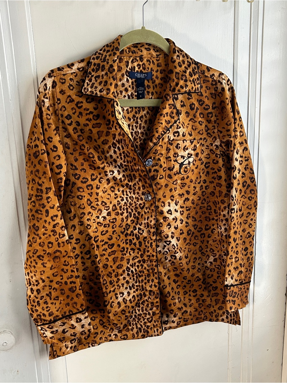 Chaps Women's Leopard Print Pajama Top